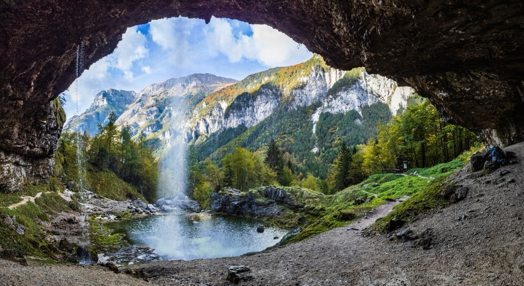 Autumn,On,The,Karst,Waterfall,Of,Fontanon,Di,Goriuda.,View