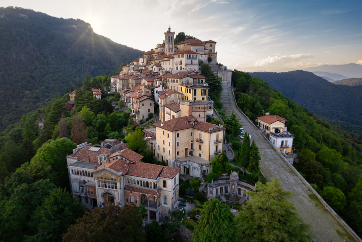 Aerial view of the Sacro Monte of Varese - Unesco Site